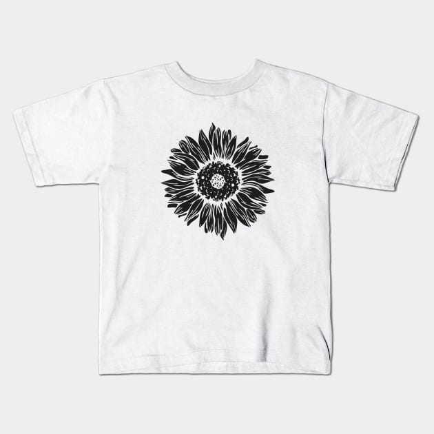 Sunflower Brunch Positive Minimalist Flora Vintage Retro Kids T-Shirt by Flowering Away